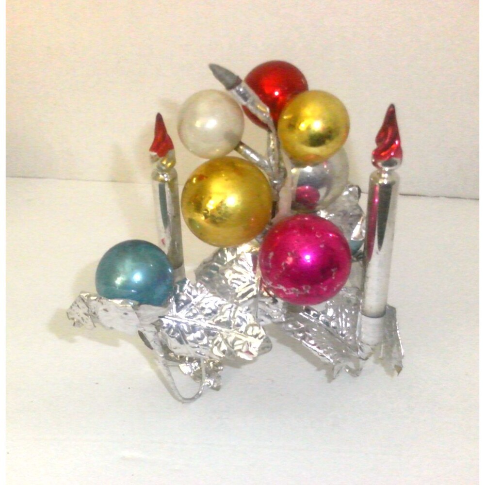1950 's Mercury Glass Candle Centerpiece 6" x 4"